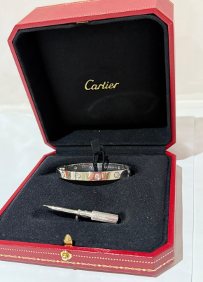 Cartier White Gold 10 Diamond love Bracelet 16 7