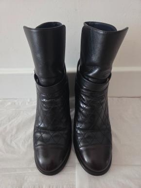 Chanel Black Leather Ankle Boots 18