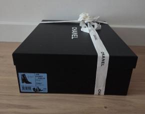 Chanel Black Leather Ankle Boots 9