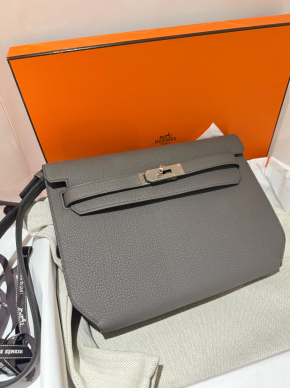 Hermes Kelly Etain Togo Depeches 25 Pouch Bag 2