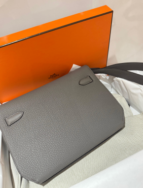 Hermes Kelly Etain Togo Depeches 25 Pouch Bag 5