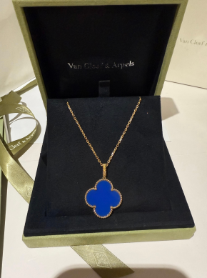 Van Cleef & Arpels Magic Alhambra Blue Agate Long Necklace 5