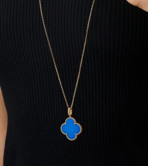 Van Cleef & Arpels Magic Alhambra Blue Agate Long Necklace 6