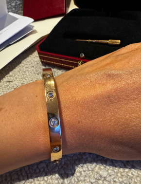 Cartier Rose Gold Bracelet 10 Diamonds size 17 3