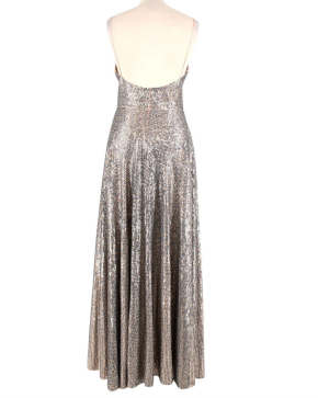 Dior Silver Sequin Low Back Gown 2
