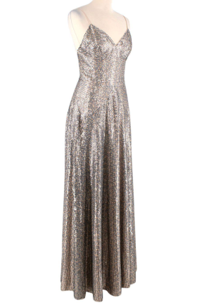 Dior Silver Sequin Low Back Gown 3
