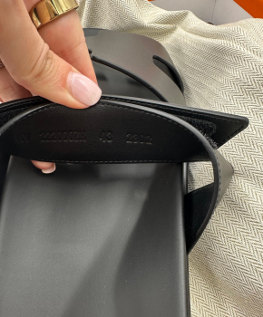 Hermes Black Leather Chypre Sandals 4