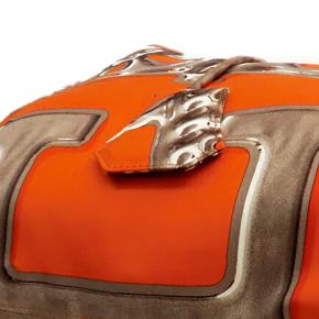 Hermes Orange Silk and Barenia Vif Argent Silky City 38 11