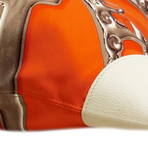 Hermes Orange Silk and Barenia Vif Argent Silky City 38 12
