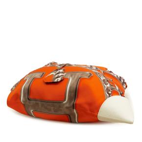 Hermes Orange Silk and Barenia Vif Argent Silky City 38 3