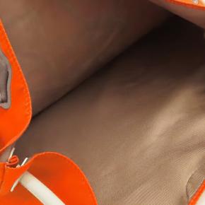 Hermes Orange Silk and Barenia Vif Argent Silky City 38 4