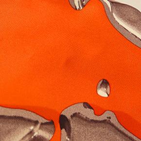 Hermes Orange Silk and Barenia Vif Argent Silky City 38 9