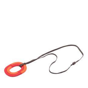 Hermes Orange Buffalo Horn Isthme Pendant Necklace 2