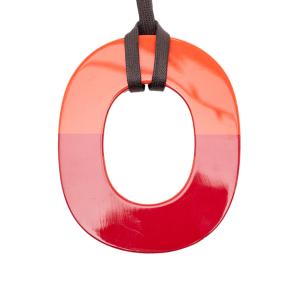 Hermes Orange Buffalo Horn Isthme Pendant Necklace 3