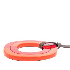 Hermes Orange Buffalo Horn Isthme Pendant Necklace 5