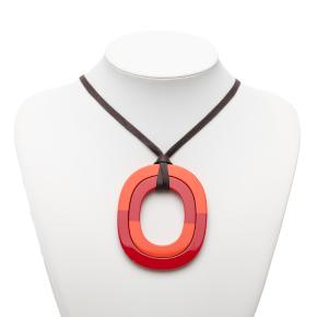 Hermes Orange Buffalo Horn Isthme Pendant Necklace 7