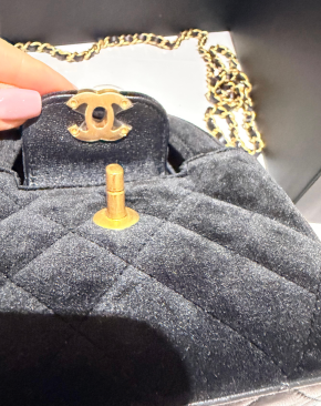 Chanel Black Velvet Kelly Mini Nano 2