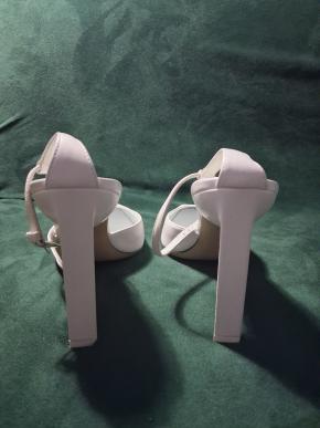 The Attico White Leather Amber Sandals 4