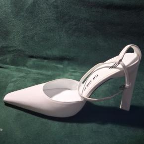 The Attico White Leather Amber Sandals 3