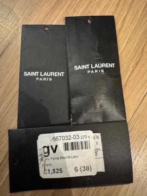 Saint Laurent Gold Trim Black Wool Coat 6