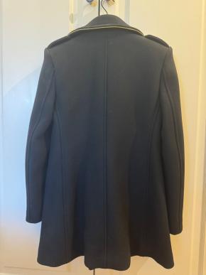 Saint Laurent Gold Trim Black Wool Coat 7