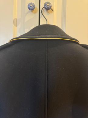 Saint Laurent Gold Trim Black Wool Coat 3