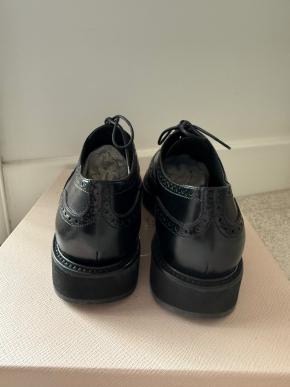 Prada Black Leather Brogues 4