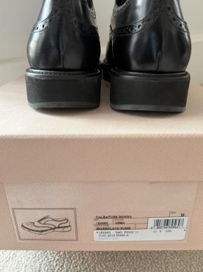 Prada Black Leather Brogues 6