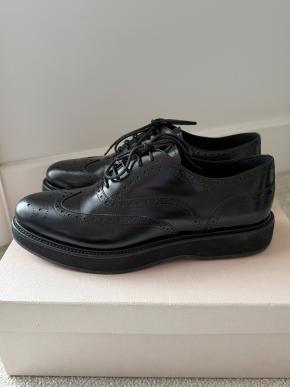 Prada Black Leather Brogues 2