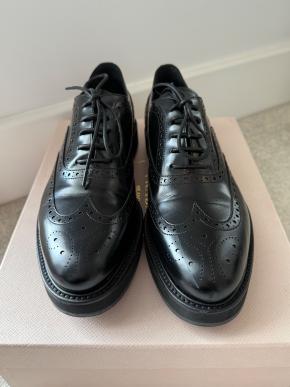 Prada Black Leather Brogues 9