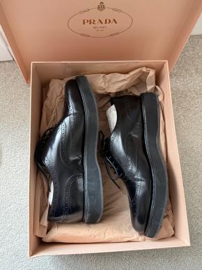 Prada Black Leather Brogues 7