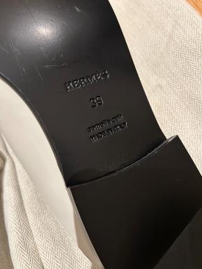 Hermes White Kelly Buckle Mules 6