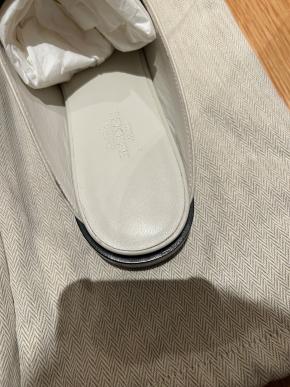 Hermes White Kelly Buckle Mules 13