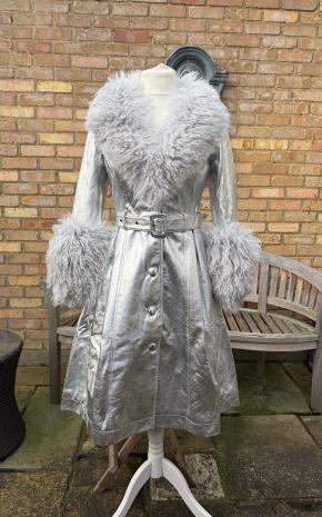 Saks Potts Silver Shearling And Leather Coat 2