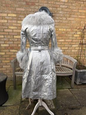 Saks Potts Silver Shearling And Leather Coat 3