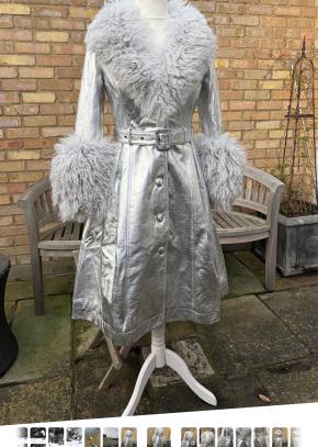 Saks Potts Silver Shearling And Leather Coat 4