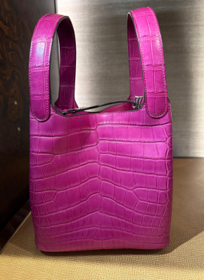 Hermes Rose Scheherazade Matte Alligator Mississippiensis Picotin 18 3