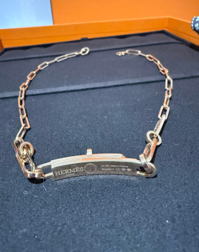 Hermes Kelly Chaine Choker Necklace 18K Rose Gold and Diamonds 5