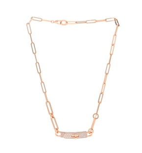 Hermes Kelly Chaine Choker Necklace 18K Rose Gold and Diamonds 4