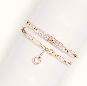Hermes Kelly Chaine Choker Necklace 18K Rose Gold and Diamonds 3