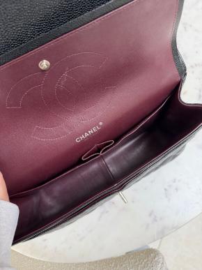 Chanel Black Caviar Maxi Single Flap 11
