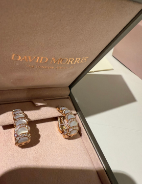 David Morris Diamond Set Mother Of Pearl Fortuna Earrings 5