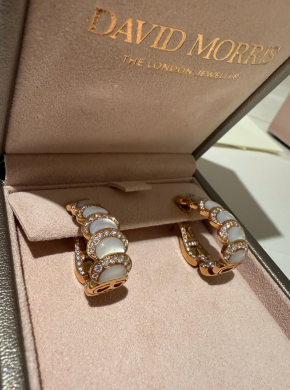 David Morris Diamond Set Mother Of Pearl Fortuna Earrings 3