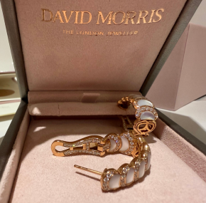 David Morris Diamond Set Mother Of Pearl Fortuna Earrings 4