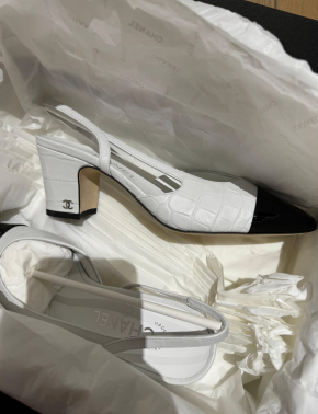 Chanel Mock Croc Slingback Sandals 2