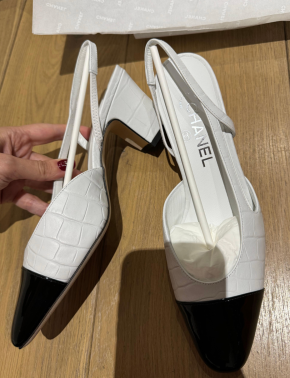 Chanel Mock Croc Slingback Sandals 5