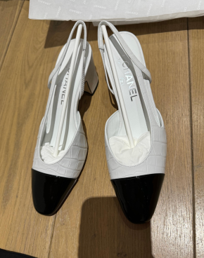 Chanel Mock Croc Slingback Sandals 4