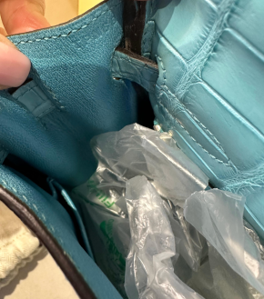 Hermes Bleu St Cyr Matte Croc Kelly 28 6