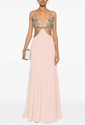 Costarellos  Floral-Appliqué Maxi Dress 3