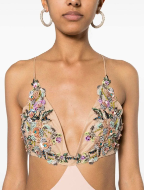 Costarellos  Floral-Appliqué Maxi Dress 4